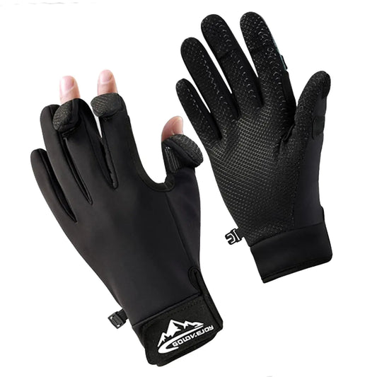 SUJAYU Fishing Gloves Men & Women Ice Fishing (Black X-Large)