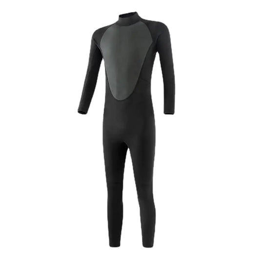 Black wetsuit with gray back panel on a white background