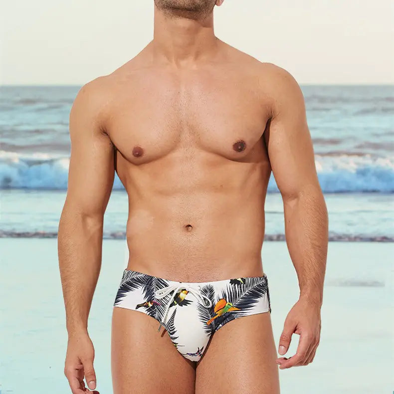 Men's Printed Polyamide Swimming Briefs