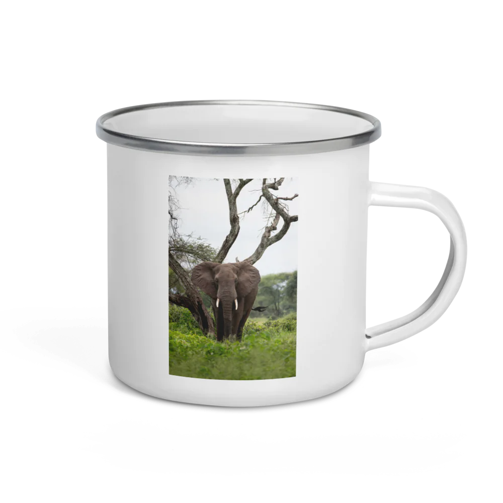 Mug with an elephant design on a white background