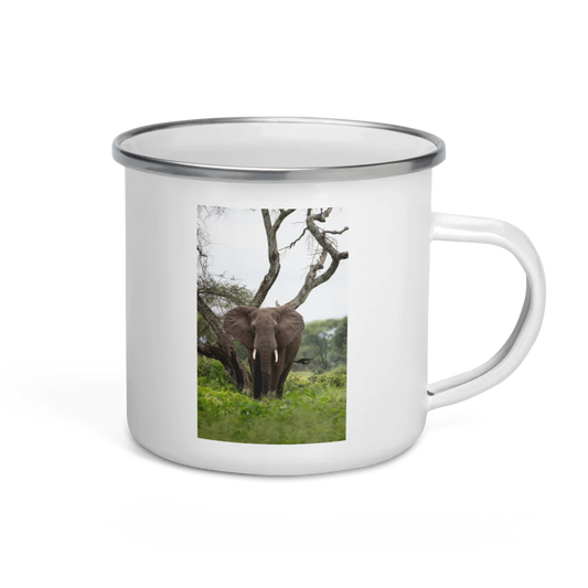 Mug with an elephant design on a white background
