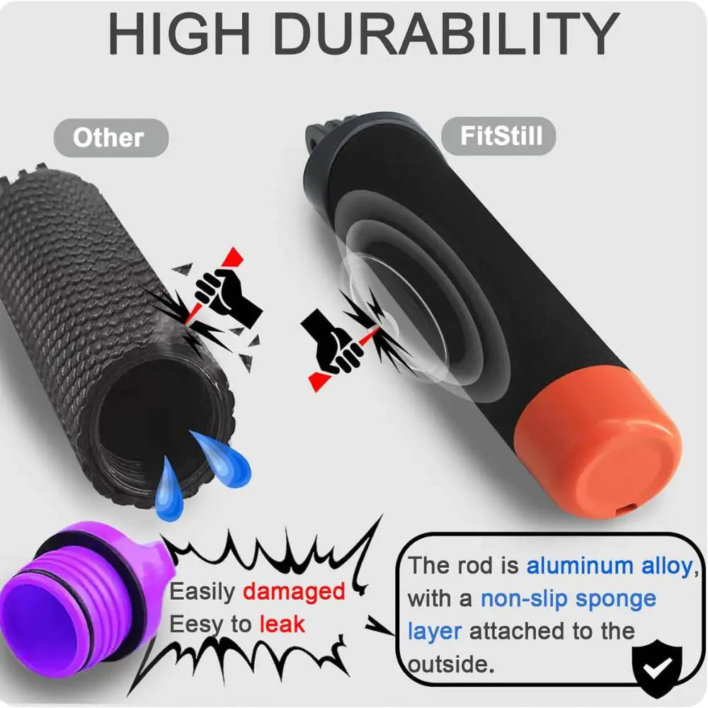Comparison of durability between 'Other' and 'FitStill' products with text and graphics on a white background.