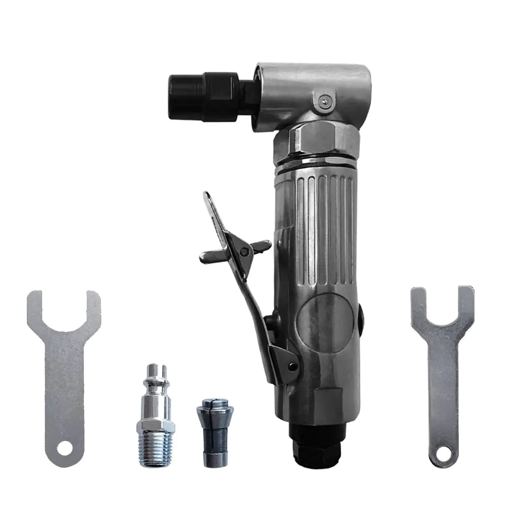 Pneumatic tool with attachments on a white background