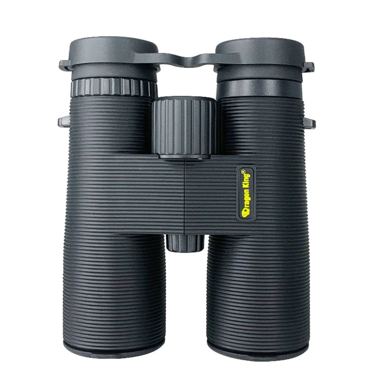 Black binoculars with a brand logo on a white background