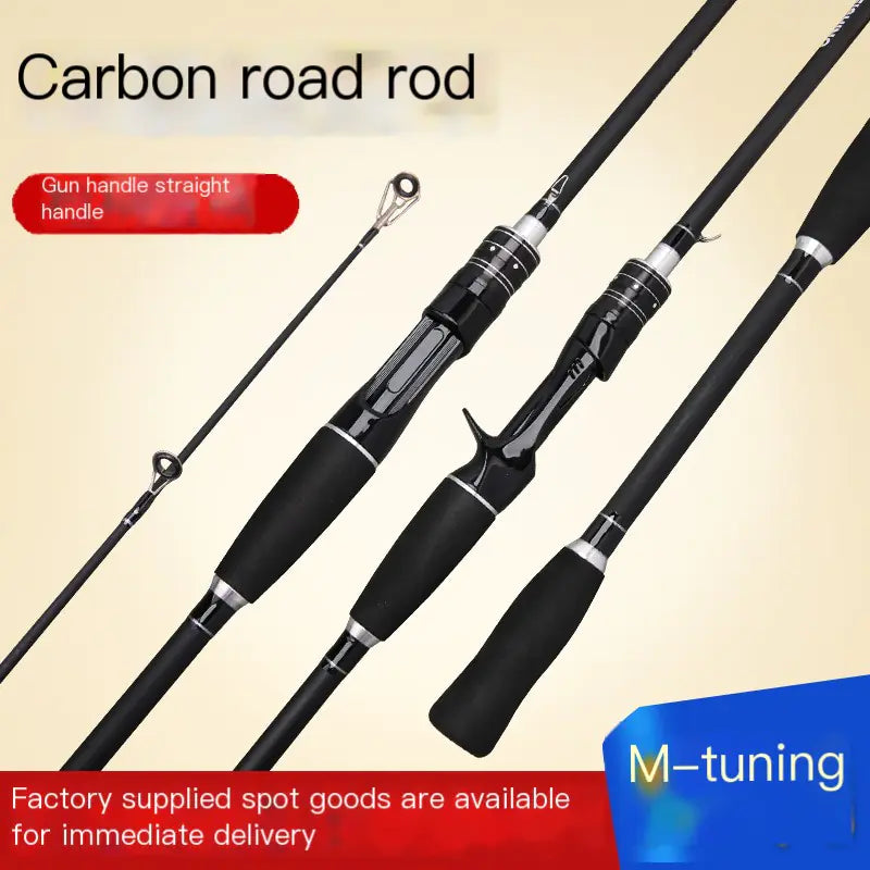 Carbon road rod with M-tuning branding on a beige background