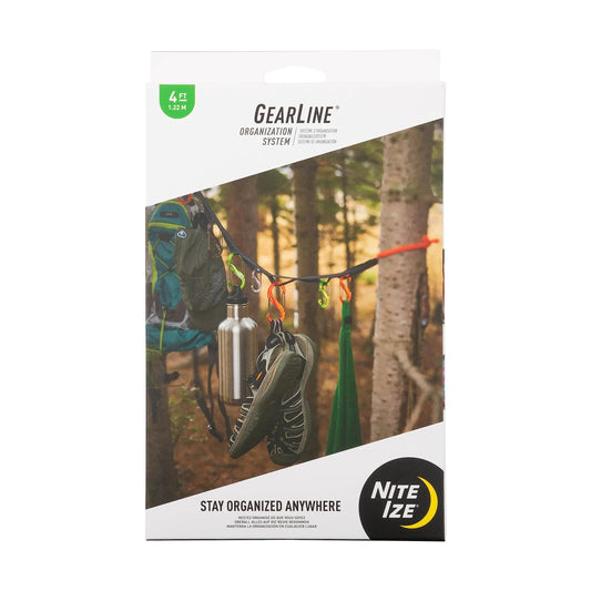 Nite Ize Gearline organization system packaging with outdoor scene