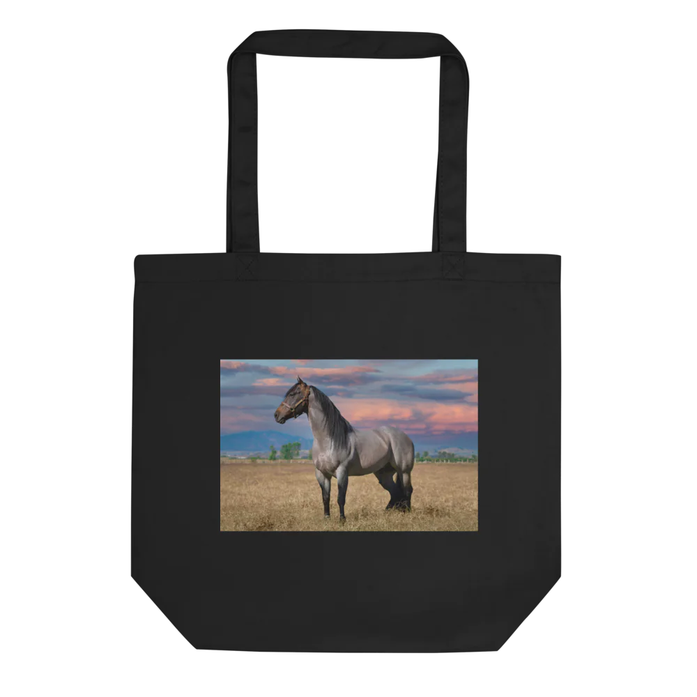 Eco Tote Bag with Horse and Purple Sky Design