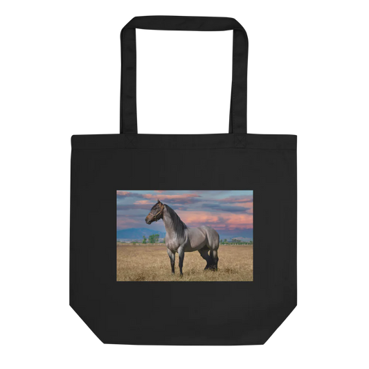 Eco Tote Bag with Horse and Purple Sky Design