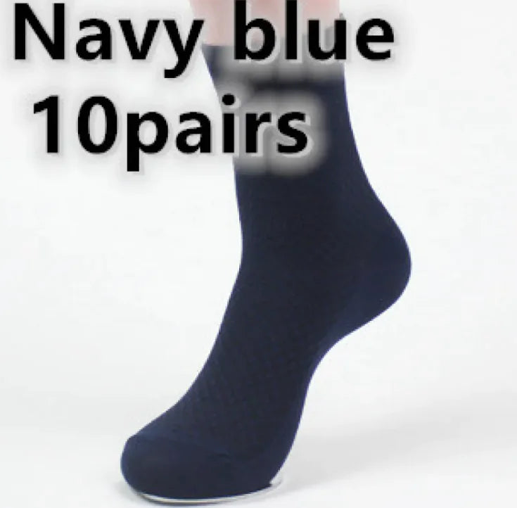 Navy blue  bamboo sock with text indicating quantity on a white background