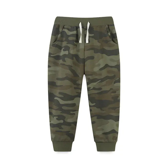 Camouflage pants on a white background