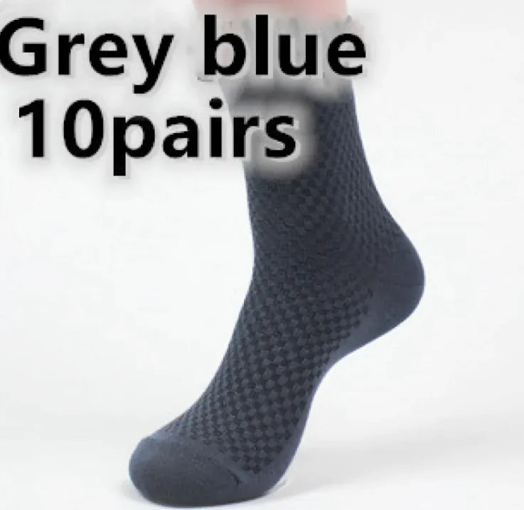 Gray blue bamboo socks on a white background with text indicating quantity